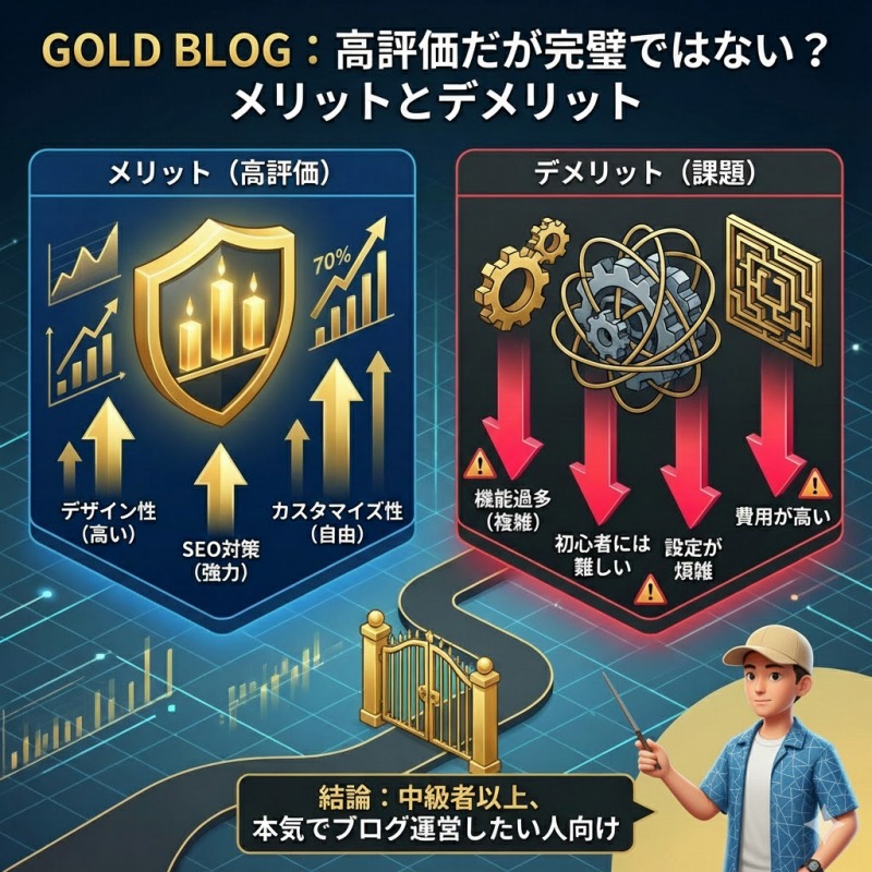 ゴールドブログ　メリット、デメリット