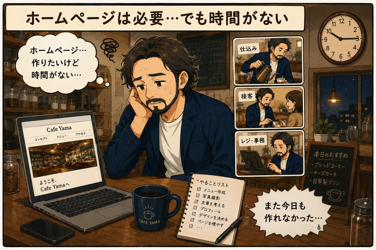 おしゃれなカフェのホームページ