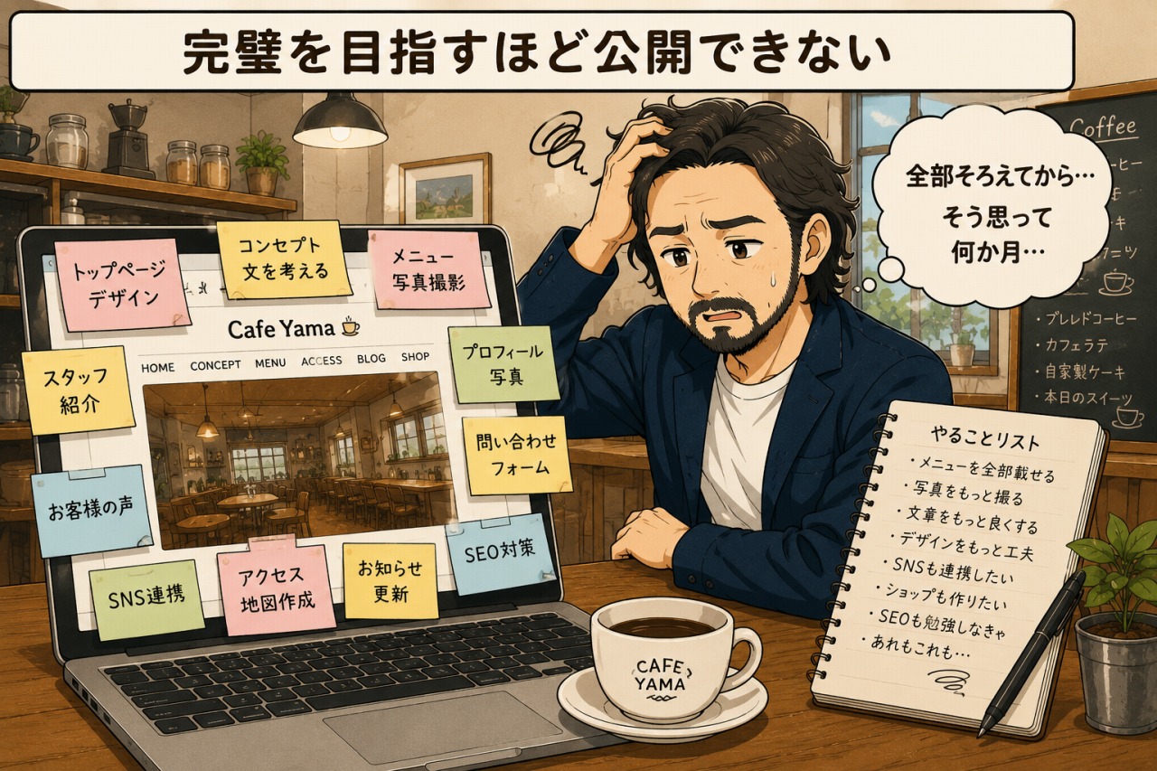 おしゃれなカフェのホームページ