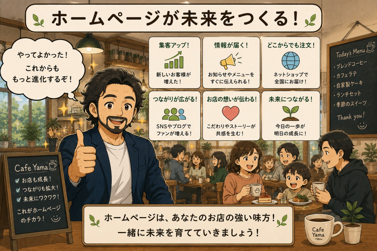 おしゃれなカフェのホームページ